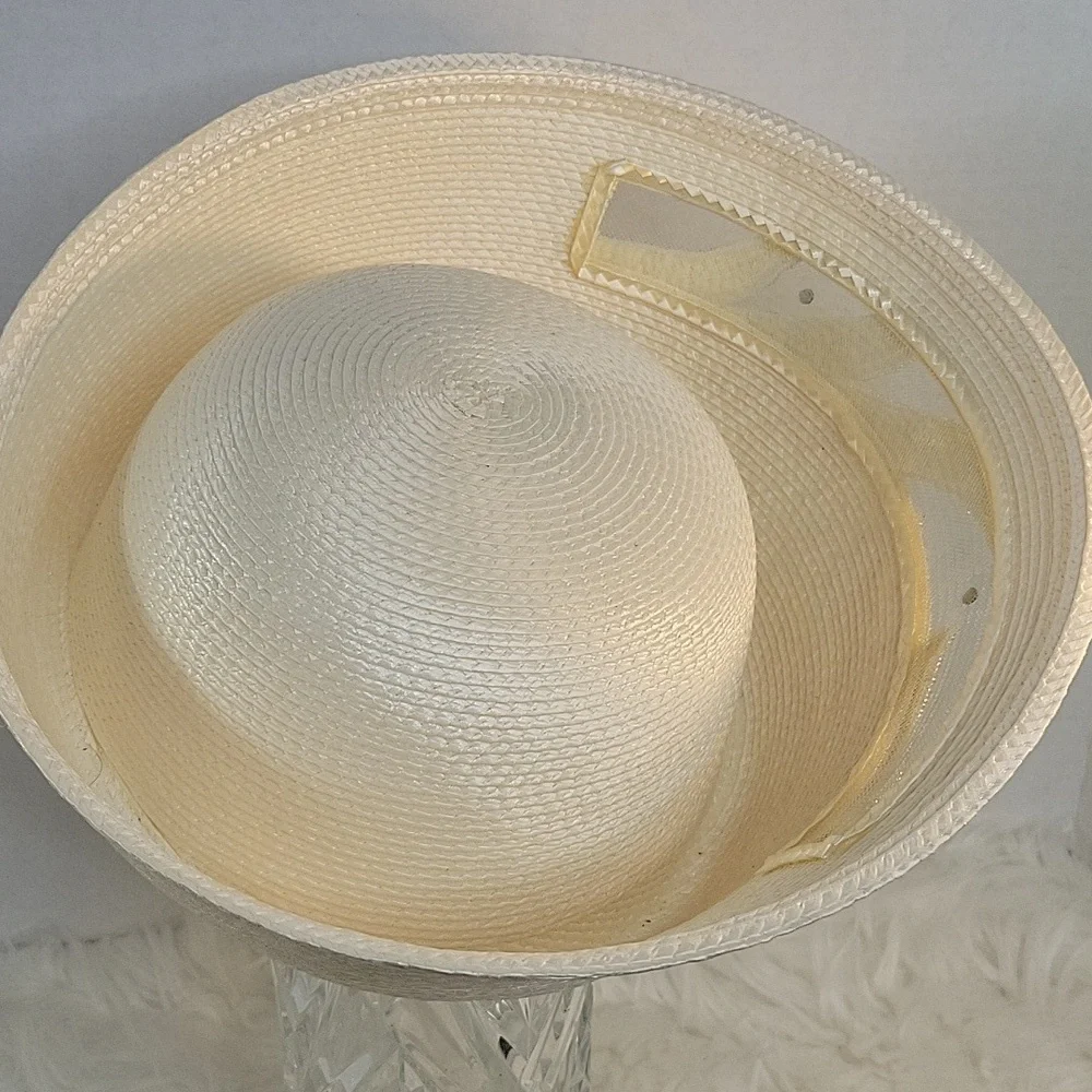 MR. HI'S VINTAGE Sequined and Beaded‎ Woven Straw Hat with Mesh Inserts